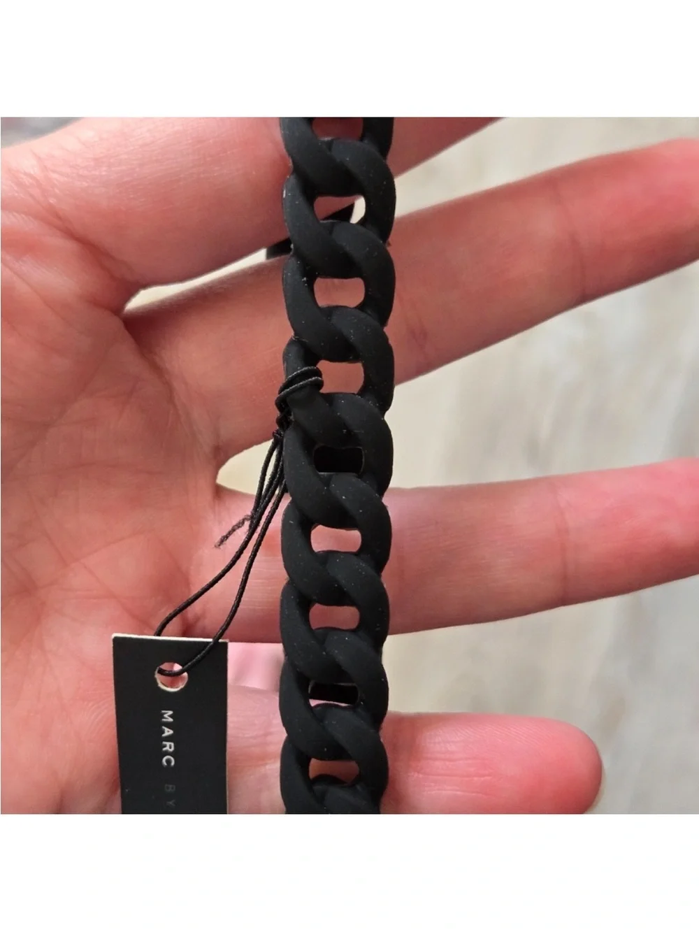 Marc Jacobs Black Silicone Link ID Bracelet